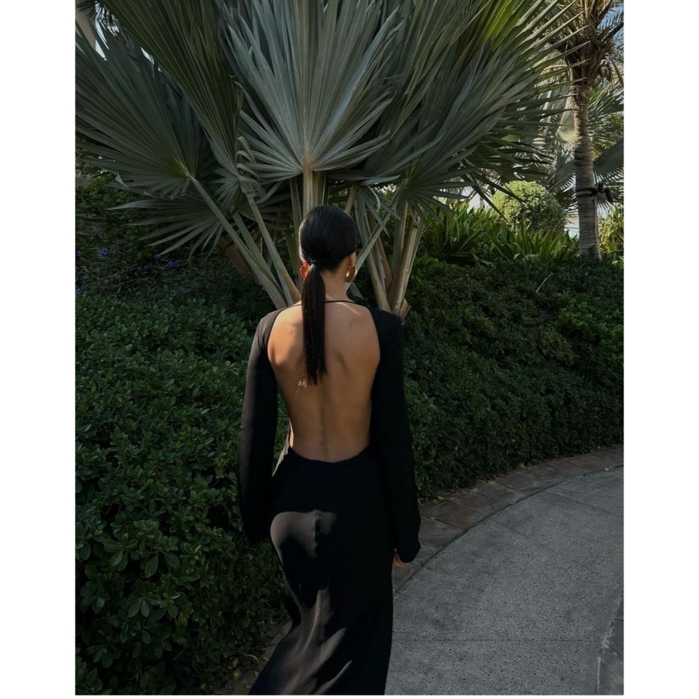 Zara Open Back Dress Maxi Gown - Picture 8 of 12